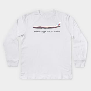 United Airlines 747-200 Shirt Version Kids Long Sleeve T-Shirt